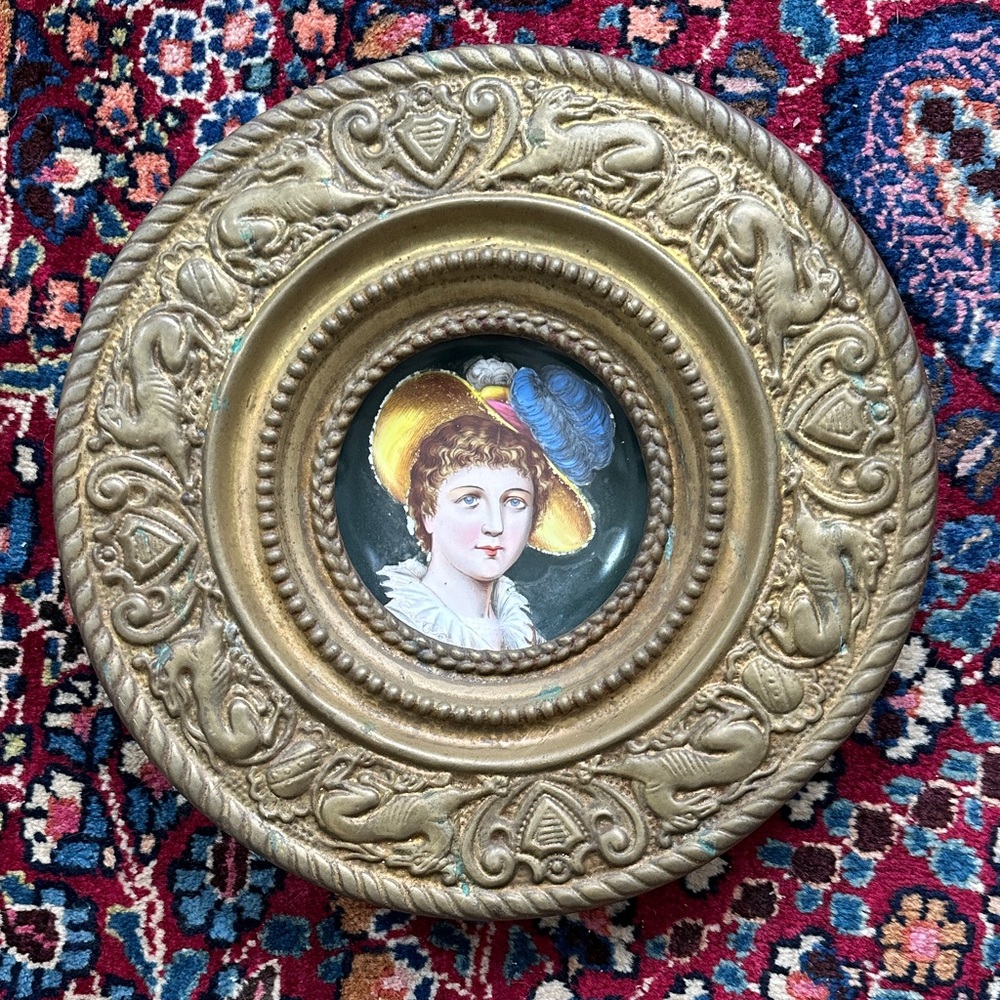 Vintage Gold Framed Portrait Plate